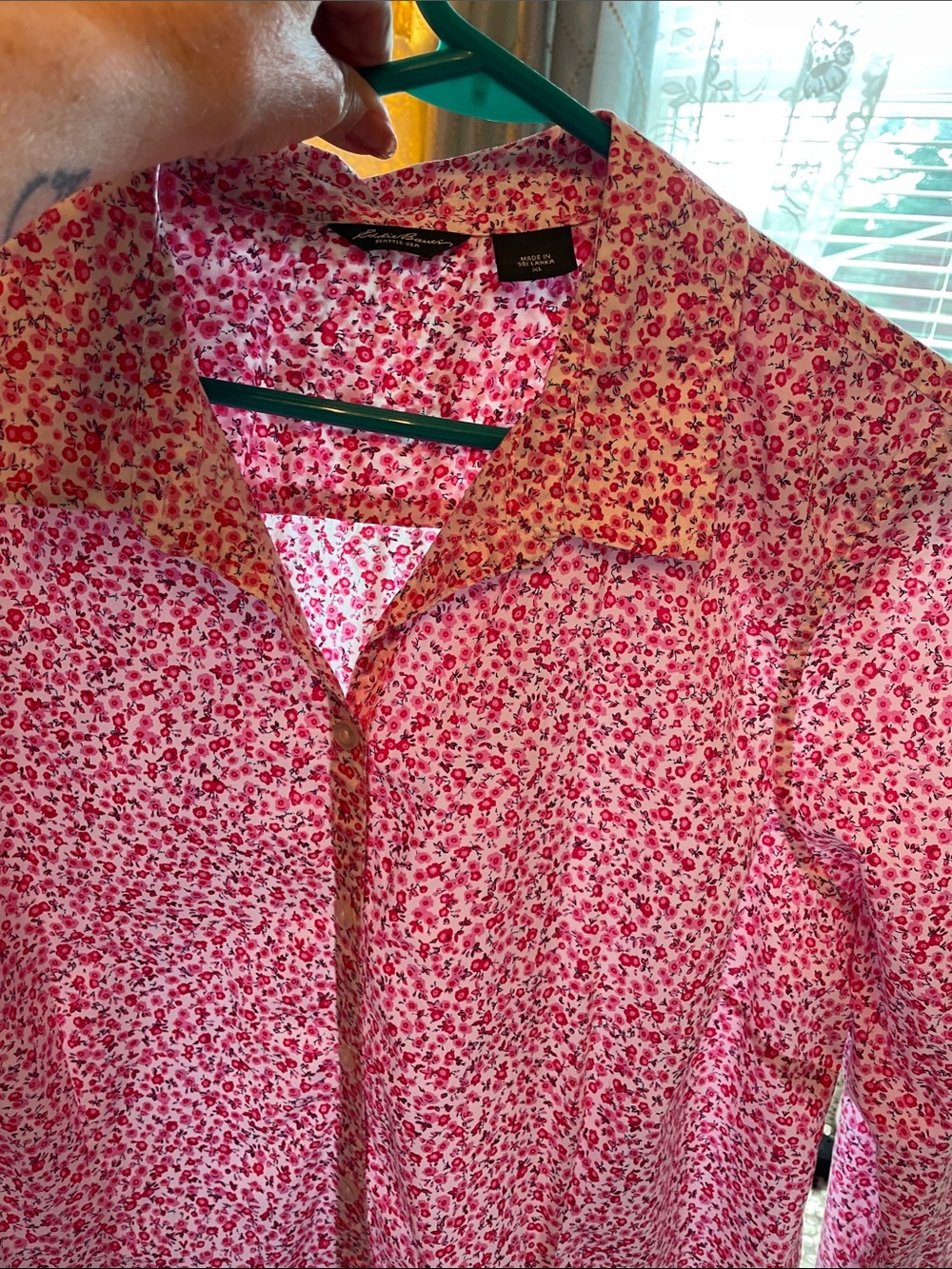 Eddie Bauer Pink and White Floral Button-Down Shirt - Picture 10 of 12